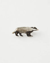 Load image into Gallery viewer, Fable Enamel Badger brooch
