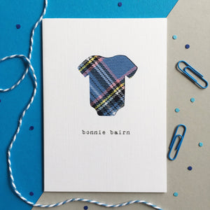 Bonnie Bairn - red, pink or blue - Scottish new baby card