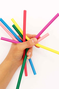 Silicone Straws - colourful pack of 8
