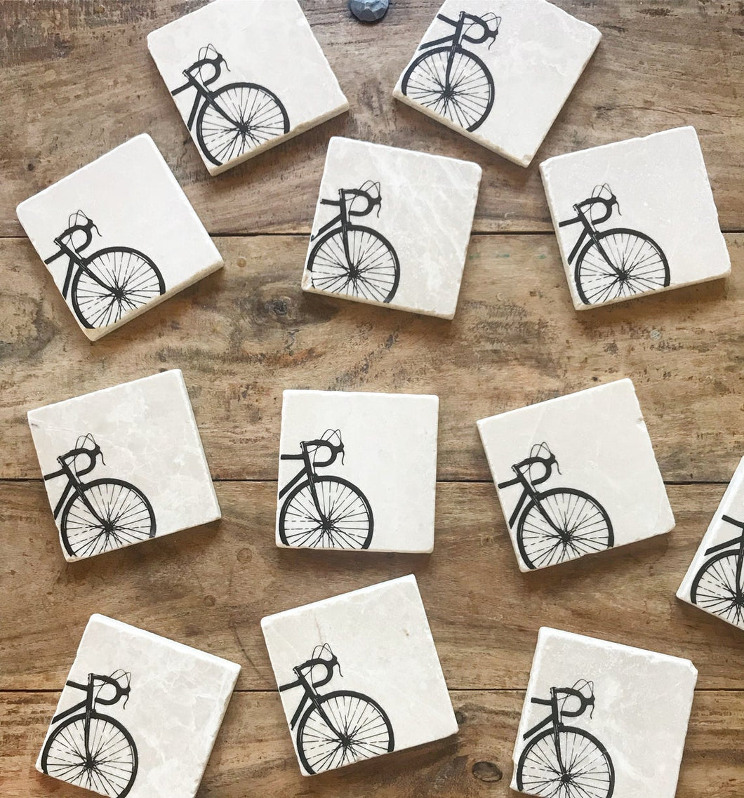 Bicycle natural marble stone coaster