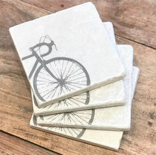 Load image into Gallery viewer, Bicycle natural marble stone coaster
