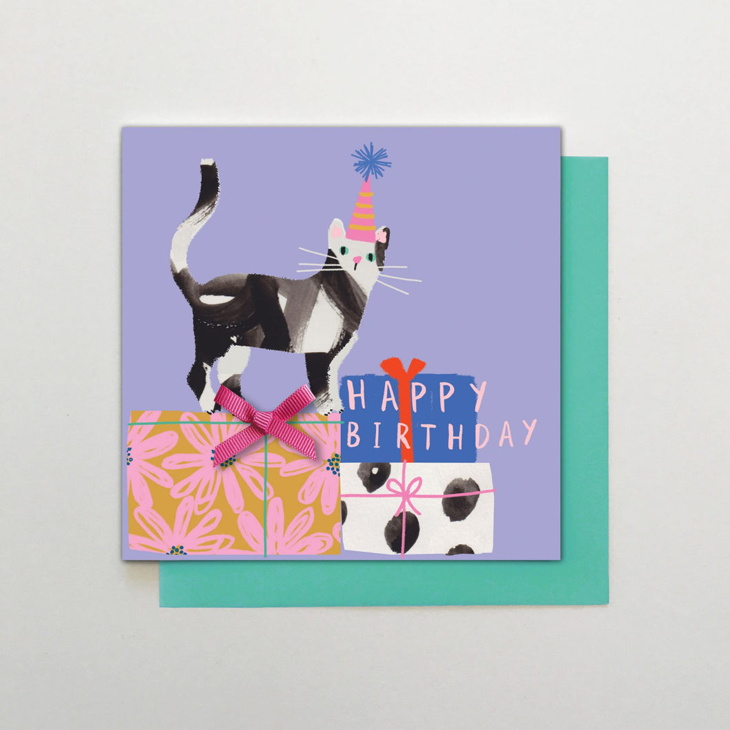 Happy Birthday - cat and presents
