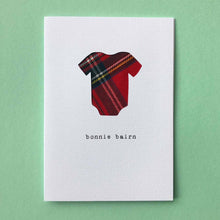Load image into Gallery viewer, Bonnie Bairn - red, pink or blue - Scottish new baby card
