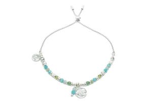 Amrum Aqua & Silver Charm Bracelet