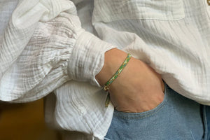 Wahiki green beaded friendship bracelet
