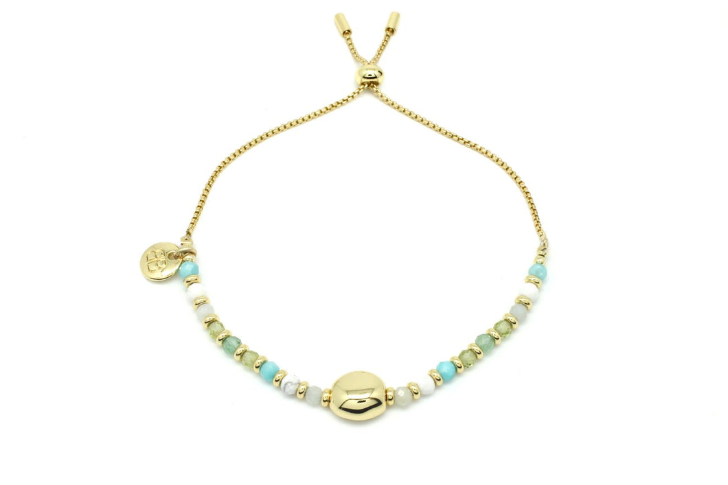 Kribi Aqua & Gold Pebble Bracelet