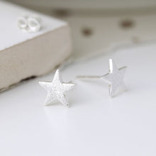 Load image into Gallery viewer, Brushed star stud earrings
