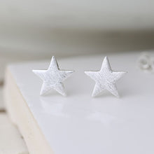 Load image into Gallery viewer, Brushed star stud earrings
