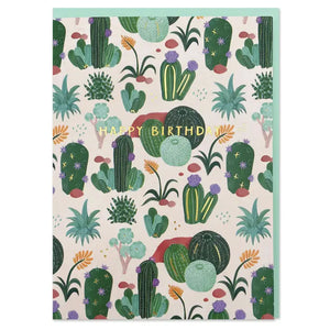 'Happy Birthday' - Cacti pattern card