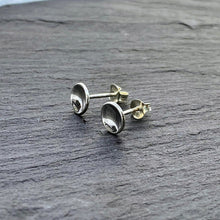Load image into Gallery viewer, Concave silver disc stud earrings
