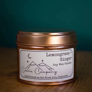 Lemongrass & Ginger wee tin soy wax candle by The Coorie Company