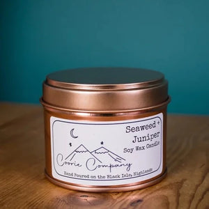 Seaweed & Juniper wee tin soy wax candle by The Coorie Company