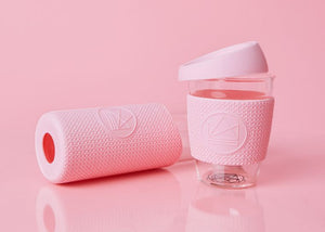 Reusable Glass Cup 12oz Pink Flamingo