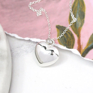 Sterling silver rounded heart necklace