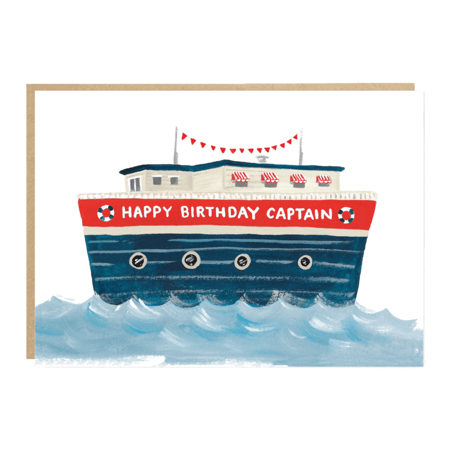 BILL 'Happy Birthday Captain' Ship Greeting Card