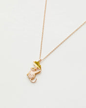 Load image into Gallery viewer, Enamel Dormouse short rose gold necklace
