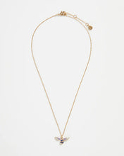 Load image into Gallery viewer, Enamel Bee short gold necklace
