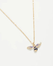 Load image into Gallery viewer, Enamel Bee short gold necklace
