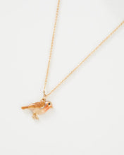 Load image into Gallery viewer, Enamel Robin short gold necklace
