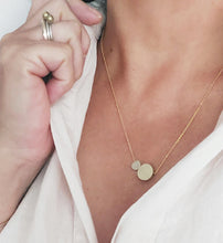 Load image into Gallery viewer, Small and Large Brass Discs necklace
