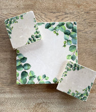 Load image into Gallery viewer, Eucalyptus Foliage natural marble stone coaster
