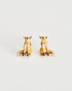 Fable Enamel Fox stud earrings