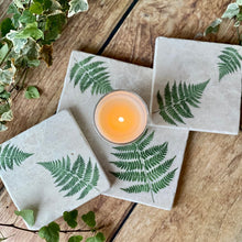Load image into Gallery viewer, Botanical Fern natural marble stone coaster
