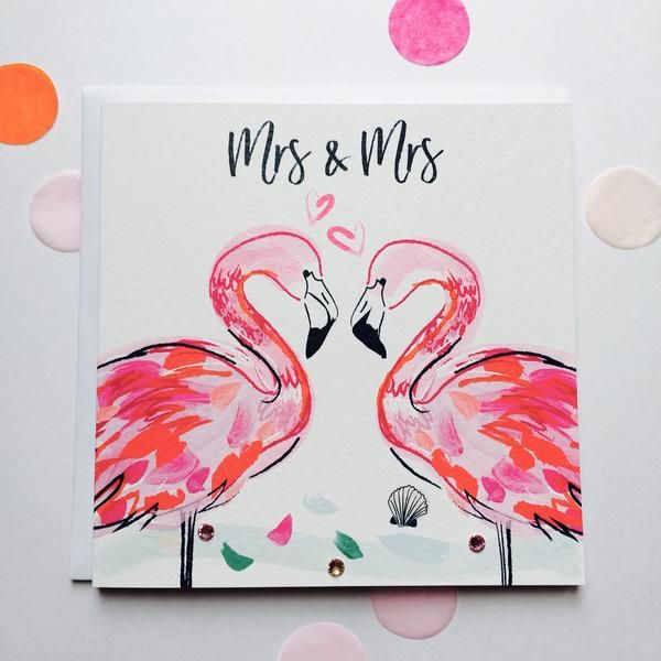 Mrs & Mrs - flamingos
