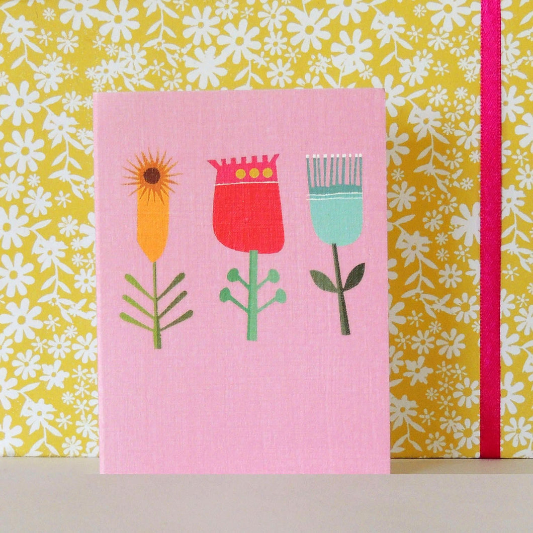 Three Flowers mini card