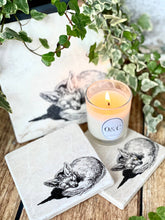 Load image into Gallery viewer, Sleeping Fox natural marble stone coaster
