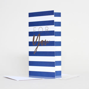 For You - blue stripe - Gift Wallet