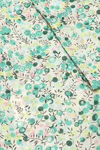 Load image into Gallery viewer, Green Ditsy Floral Print Scarf With Metallic Spots
