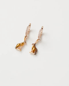 Enamel Hare huggie hoop earrings