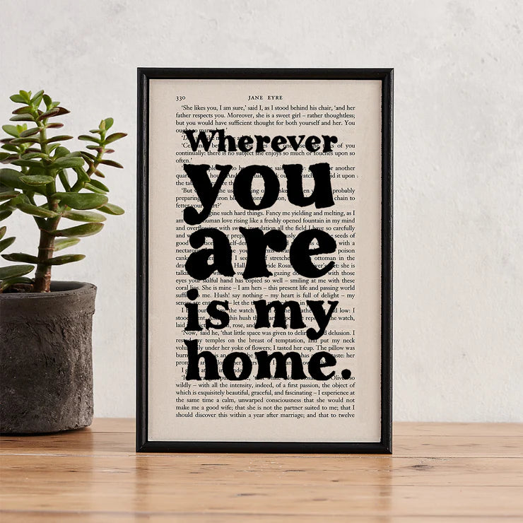 Wherever you are is my home - book page print