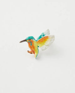 Enamel Kingfisher brooch