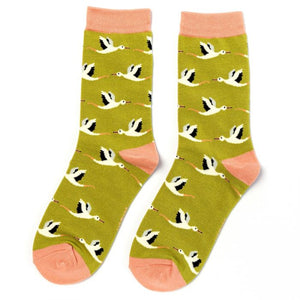 Storks ladies socks olive green