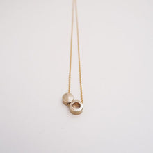 Load image into Gallery viewer, Brass ring and disc necklace
