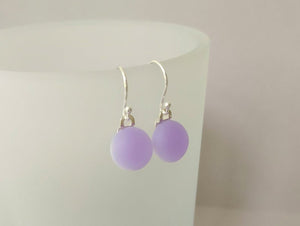 Lilac glass drop earrings