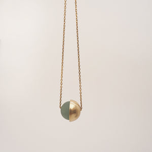 Brass Cup and Aventurine Bead necklace