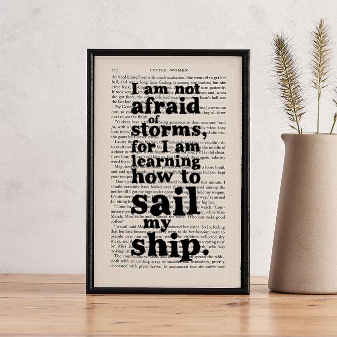 I Am Not Afraid Of Storms - book page print
