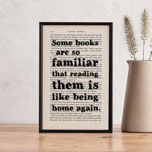 Some books are so familiar - book page print