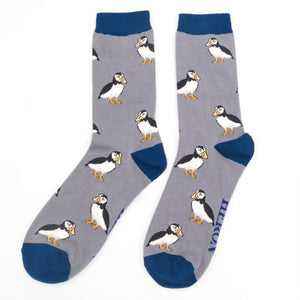 Mr Heron puffin socks grey