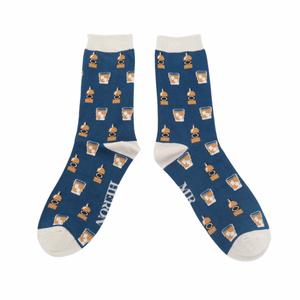 Mr Heron Whisky mens socks navy