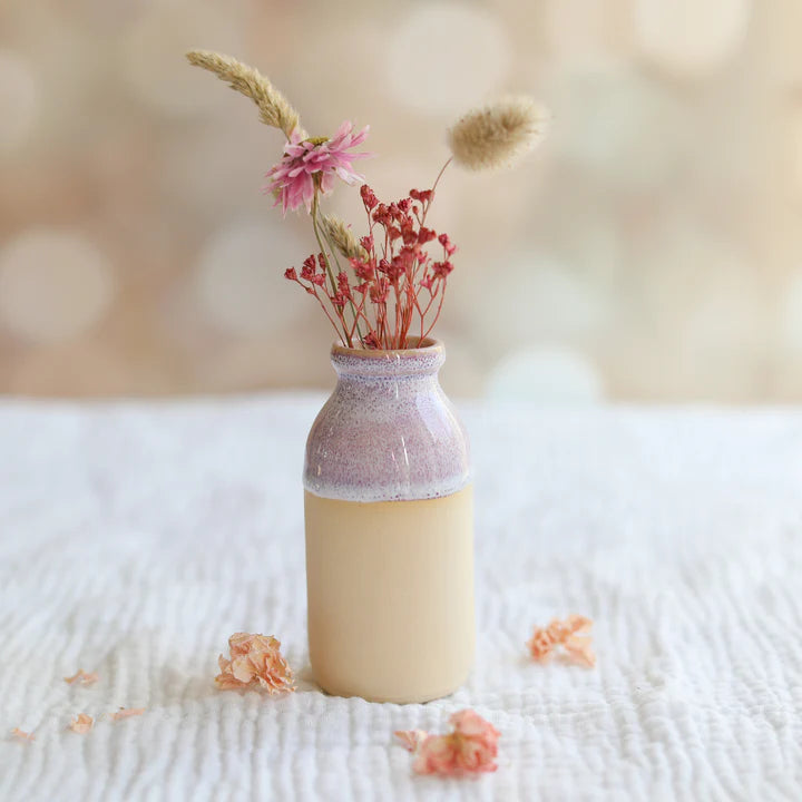 Heather Purple Glosters Handmade Milk Bottle vase