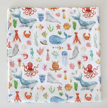 Load image into Gallery viewer, Sea Life Muslin Swaddle Blanket
