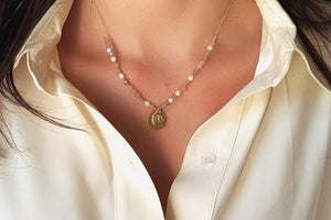 Zeus Dusky Pink Gemstone Beaded Necklace