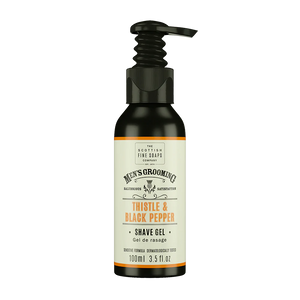 Thistle and Black Pepper shave gel - new packaging