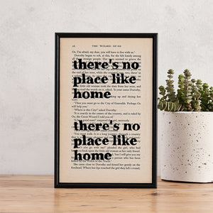 No Place Like Home - book page print