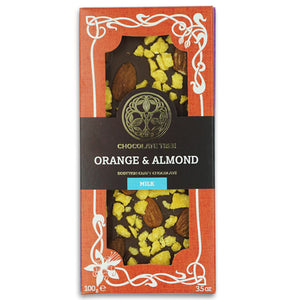 Orange & Almond organic 100g craft chocolate bar by Chocolate Tree