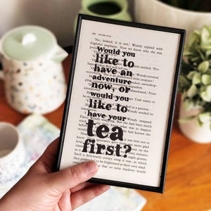 Tea or Adventure First - book page print